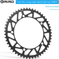RIRO 144BCD Racing Chainring - 48T 49T 51T Options, Lightweight Cutout Design, 1/8 Single Speed Chain, For Track/Fixed Gear Bike