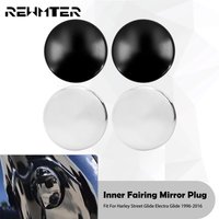 Motorcycle Inner Fairing Mirror Plugs Black/Chrome For Harley Touring Batwing Street Electra Glide FLHX FLHT 1996-2016 Tri Glide