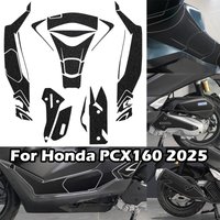 For Honda PCX160 PCX 160 2025 Motorcycle Matte Frosted Fuel Tank Stickers Moto Scooter Body Exhaust Protector Decals Accessories
