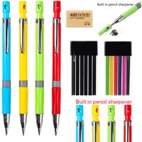 2.0mm Mechanical Pencil Set With Built in Pencil Sharpener, Automatic Pencil Lead Filling for Office School Writing Sketching
