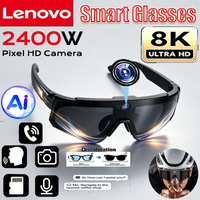 Lenovo 8K Camera 2400MP Sport Smart AI GlassesAI Smart Translation Video Recording Sunglasses Women Men Outdoor Cycling Sports
