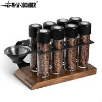 MHW-3BOMBER Coffee Bean Cellars Tubes Single Dose Coffee Bean Storage with 8 Tubes with Exhaust Valve Shelf & Funnel Cafe Tools