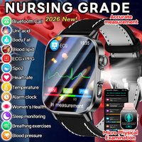 New Health Care Smart Watch Men Women ECG BMI Analysis Uric Acid Blood Lipids Blood Pressure Monitor BT Call AMOLED Smartwatches