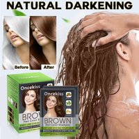 2-in-1 Shampoo & Hair Dye – Gradual Brown Color Depositing, 500ml Large Bottle, Natural Gray Coverage or Try New Hair Colors.