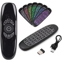 C120 RGB Backlit Fly Air Mouse, 2.4G RF Wireless Keyboard Remote Control with Gyro Sensor for Android Smart TV Box