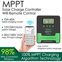 MPPT Solar Charge Controller 12V 24V Auto WiFi Solar Panel Regulator 60A 50A 40A 30A 20A 10A Dual USB LCD Display Controller