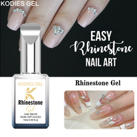 KODIES GEL Rhinestone Glue Gel Nail Polish 15ml Strong Hold Gem Glue Semi Permanent UV/LED Gel Adhesive Nail Art Decorations