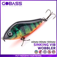 GOBASS Slider Jerkbait 6cm/8cm/10cm Powolny Tonący Wobler na Okonia Szczupaka VIB Twarda Przynęta Crankbait Plastikowe Przynęty Wędkarskie Pesca Leurre