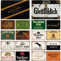 Whisky Brand Metal Vintage Tin Sign Metal Sign Decorative Wall Plaque Advertising Plate Pub Bar Club Man Cave Decor Wall Decor