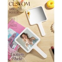 Custom Mirror Custom with Text Photo or Logo Handheld Makeup Mirror Personalized Compact Mirror for Daily Use Travel Office