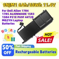High-Quality New 9NJM1 68Wh 11.4V Battery for Dell Alien 17R4 17R5 ALIENWARE 15R3 15R4 P31E P69F 44T2R MG2YH Laptop Batteries