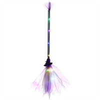 【FAVORITE!】LED Light-Up Witch Broom Adjustable LED Light For Halloween For Party Cosplay Witches Broom Decor