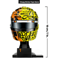 Cheap Building Blocks Lando Norris Helmet Model Toy Birthday Gifts Compatible 793pcs Celebrity Racing Driver Helmets for Adults image 4