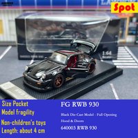 FG RWB 930 Black Alloy Car Model - Full Opening Doors & Hood, Tuner Style Die-Cast Collectible