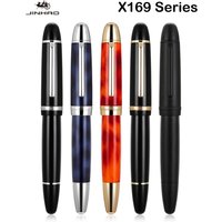JINHAO X169 Fountain Pen Elegant Black Gold Clip Pen M/F/EF Nib Writing ink Pen pk 9019 X159 P136 Stationery School Supplies