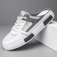 Super sized sandals 2025 summer new men's perforated mesh slippers, breathable outdoor sports and leisure shoes half slippers