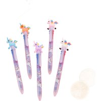 20Pcs/Lot Cute 3D Unicorn Ballpoint Pens 6 Color Cartoon Pony Retractable Ball Pens Kawaii School Stationery for Girls Kids Gift
