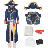 Mens Napoleon Cos Costume Medieval Palace Retro Costume Festival Cosplay Suit for Helloween Masquerade Party