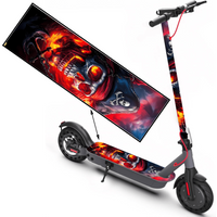 Flame Pirate Skull Pattern Scooter Stickers, Scooter Stickers, Scooter Mat Stickers, Personalized Cool DIY Skateboard Accessorie