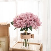 5-Head Artificial Hydrangea Peony Flowers High Quality Bride Bouquet Big Flower Home Wedding Living Room Fake Flowers Decoration