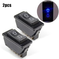 2Pcs Car Power Switchs UNIVERSAL 12V 2 WAY MOMENTARY ELECTRIC AERIAL UP DOWN ROCKER SWITCHES