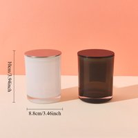 320ml Glass Candle Holder with Lid, Black and White Candle Container for Wedding, Birthday, Holiday & Home Decoration