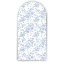 Mehofond Custom 2-Sided Blue Pattern Flowers Kids Birthday Party Baby Shower Covers Chiara Arch Background Decor Backdrop Photo