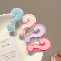 4pcs Question Mark Shape Hair Accessories with Dual-Layer Translucent Structure โ Metal Spring Hinge Girl Hair Accessoires