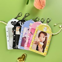 3 Inch Kawaii Photocard Holder Kpop Idol Photo Card Holder Photo Cute Bus Card ID Holder Idol Photocard Pendant Keychain