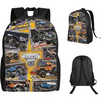 Classic Monster Jam Pattern Backpack Student Boys Girls BookBag School Bag Computer Shoulder Bags