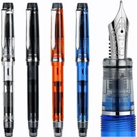 Original Pilot CUSTOM HERITAGE 92 transparent piston Inking Multi-hole pen fountain pen color test Demonstration blue