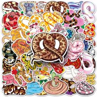 50Pcs Cute Cartoon Snake Stickers Waterproof Vinyl Decals for Laptop Water Bottle Luggage Skateboard DIY Decor