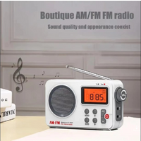 boutique Retro Radio Battery Operated FM AM ,SW World Receiver Radio Large lCD Display/Time/Alarm Clock, Multi band Radio