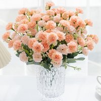 Artificial Flowers 5 forks 15 heads small carnation wedding arch decor Festival Garland accessories home Room Floral Arrangement