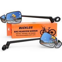 BUCKLOS Bike Rearview Mirror Dual Lens 360 Rotatable Aluminum Bracket Extended Arm Fits 21 To 26 Mm Handlebars Outdoor Cycling