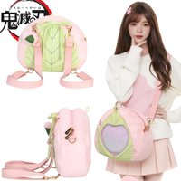 Demon Slayer Itabag Cartoon Kanroji Mitsuri Crossbody Bag Anime Merchandise Holiday Gift Comes with Pin Semi-Transparent