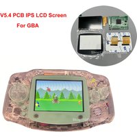 V5.4 PCB IPS LCD Screen For GAMEBOY ADVANCE For GBA Cut-free shell No welding Original Size Screen Highlight Brightness LCD