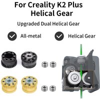 Extruder Gear Kit For Creality K2 Plus Upgrade Dual Helical All Metal Extruder Driver Gear Nickel DLC Coated 3D Printer Parts