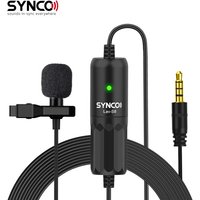 SYNCO Lav-S8 Professional Lavalier Microphone Clip-on Omnidirectional Lapel Mic Noise Reduction Auto-Pairing 8M/ 26.2ft Cable