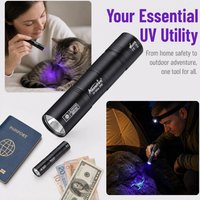 365nm/395nm UV Flashlight USB Rechargeable Mini Ultraviolet Nail Lamp Torch Pet Urine Cat Tinea Money Ore Marker Detection Light