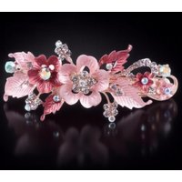 New Women Resin Crystal Flower Hair Clip Elegant Barrettes for Weddings Parties Daily Wear Accessories
