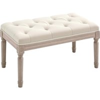 80cm Cream White Upholstered Bed Bench, Versatile for Bedroom, Hallway, Living Room