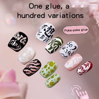 Kaniu Mocha Nail Poke Nail Art Glue Pink Blue BrownColor Wave Texture Lace Hole Nail Painting Art Gel Uv Led Soak Off Varnish