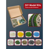 AliExpress NONE 9Pcs/set DIY Model Scene Kit Tool With Grass Powder/Moss/Gravel/Crushed Coal Material For Railway Building Wargame Garden Decor