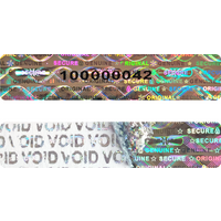 Holographic Tamper Proof Warranty Void Stickers, Security Seal Labels with Serial Number, Genuine Authentic sticker 50x7.5mm