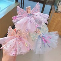 1/3pcs Cute Bow Hairpin Angel Wing Yarn Mermaid Princess Hairpin Children Accessory Cute Baby Decoration BB Clip Hair Accessory
