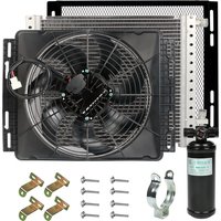 14"x18" Parking Air Conditioner Condenser Assembly 12v Brushless Variable Frequency Cooling Fan Repair Replacement Parts 24V
