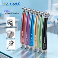 Colorful LED High Speed Dental Handpiece Push Button 3 Water Spray Air Turbine Low Noise Standard Head Dentistry Equipment Tools