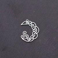 3pcs Spiral Witch Knot Amulets Crescent Moon Stainless Steel Pendant Charms for Jewelry Making Necklace Earrings DIY Handmade