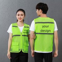 Vest With Logo Pockets Men Women Motorcycle Cycling Outdoor Construction Protective Workwear Safety Warning
